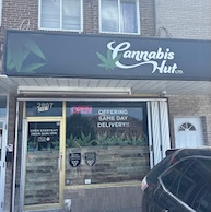 Cannabis Hut Scarborough storefront at 2807 Eglinton Avenue East with signage and entrance