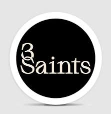 3Saints cannabis brand logo with white text on a black circular background
