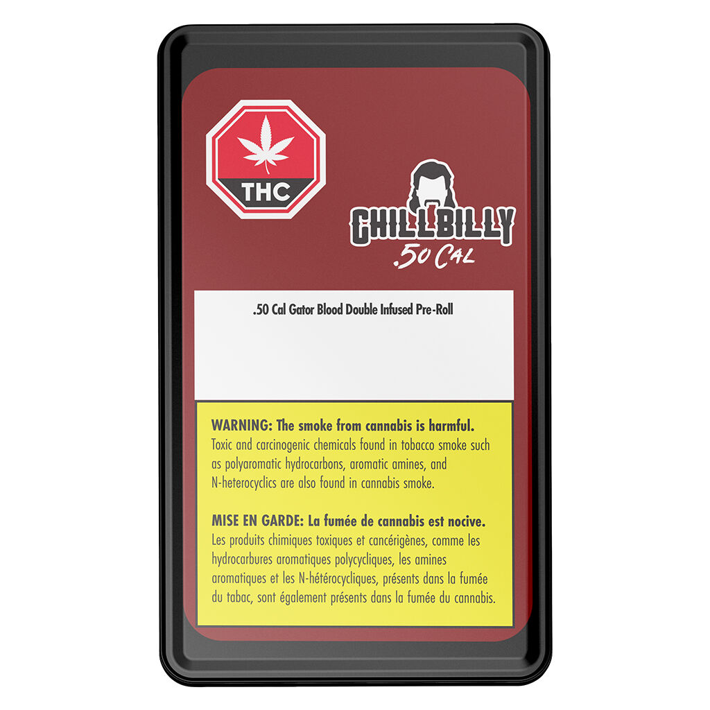 Chillbilly 50 Cal Gator Blood Double Infused Pre-Roll 50% THC Ontario