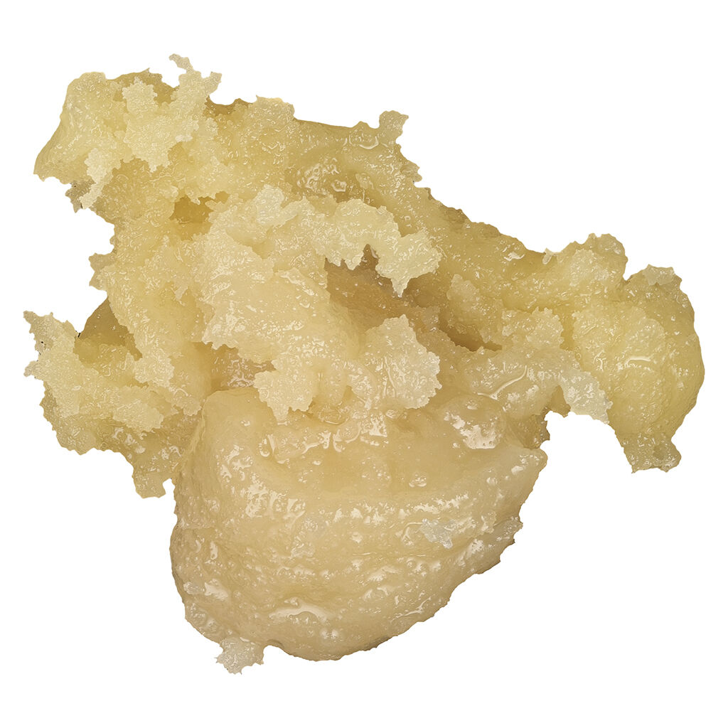 Sauce Rosin Labs Seasonal Exotic Pack live rosin with a creamy, granular texture and terpene-rich appearance.