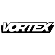 Vortex cannabis brand logo with bold black and white stylized text